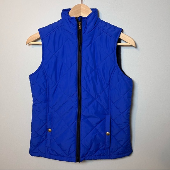 Lauren Ralph Lauren Diamond Quilted Vest Womens S Royal Blue Full Zip EUC - Picture 1 of 6